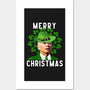 Funny Joe Biden Merry Christmas Confused St Patricks Day Posters and Art